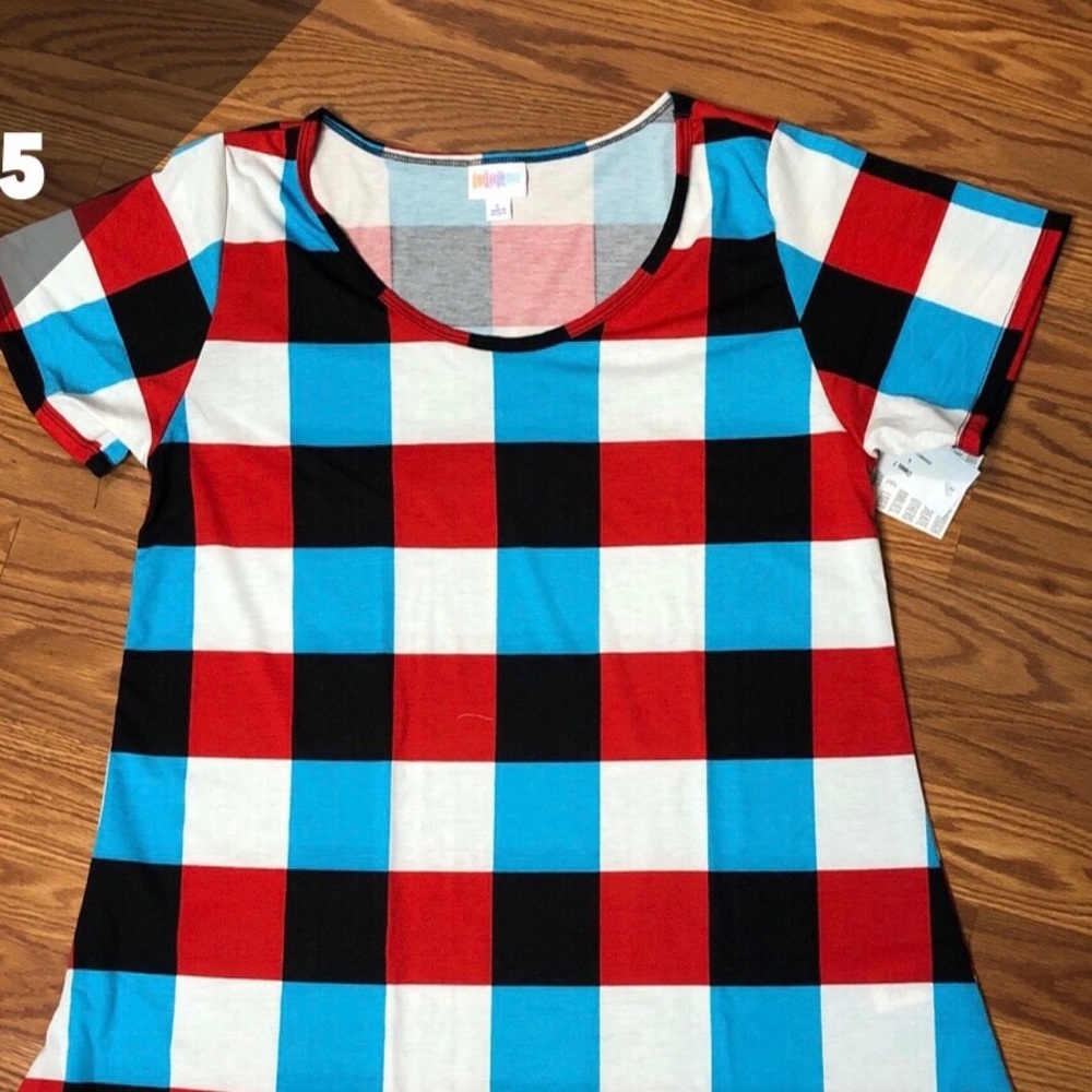 Lularoe Classic T Large RWB Plaid